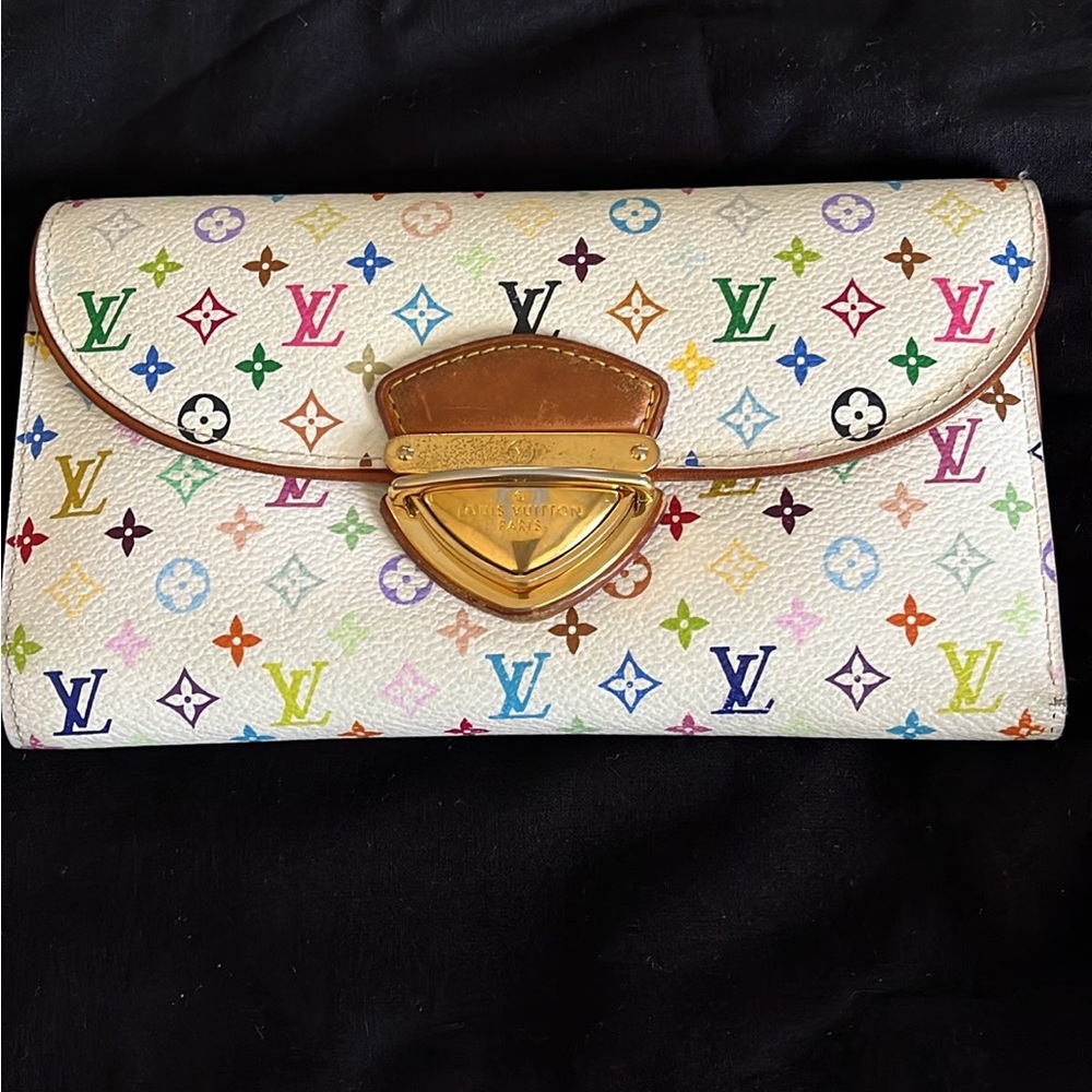 Authentic Louis Vuitton Monogram Multicolor Eugenie Wallet White